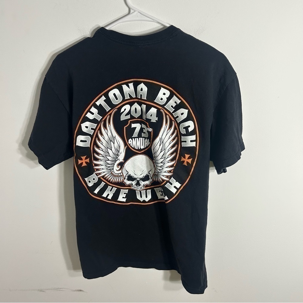 Daytona Beach Bike Week 2014 T-shirt Large Black Short Sleeve Men’s